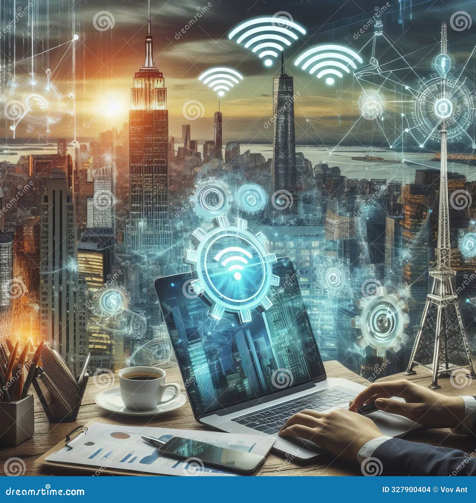 wi-fi network connection with high sped and strong signal